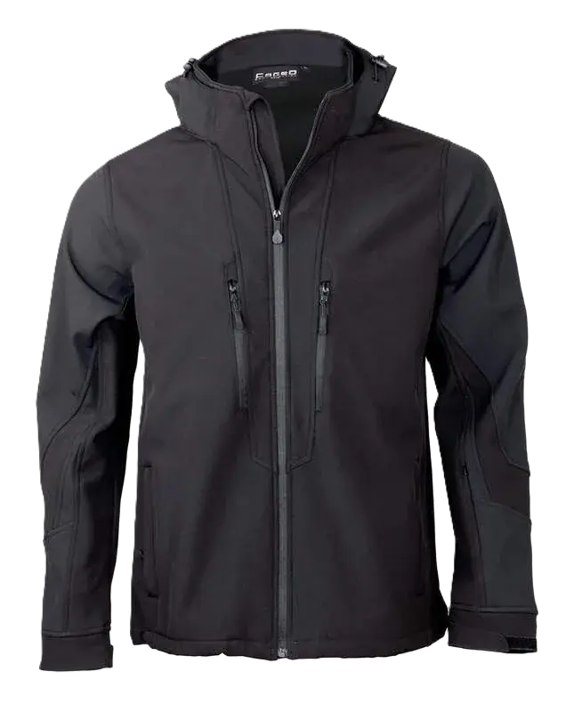 Μπουφάν Softshell Sport 3 Layers με κουκούλα FAGEO 00011, microfleece εσωτερικό και 5 τσέπες για επαγγελματική ένδυση.